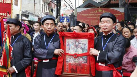 Rộn ràng tiếng trống Hội đầu pháo Kỳ Lừa Xuân Bính Ngọ 2026