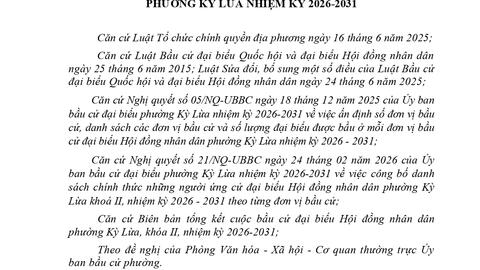 Kết quả bầu cử và danh sách những người trúng cử đại biểu Hội đồng nhân dân phường Kỳ Lừa khóa II, nhiệm kỳ 2026-2031